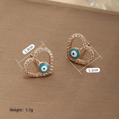 Love Blue & Demon Black Eyes Stylish Ear Studs - Sweetheart Jewel