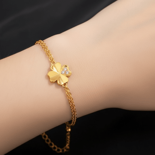 Love & Luck Four - Leaf Clover Silver Bracelet - Sweetheart Jewel