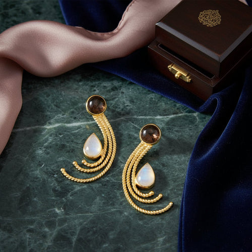 Luna Éclat Gold On Silver Earrings - Sweetheart Jewel