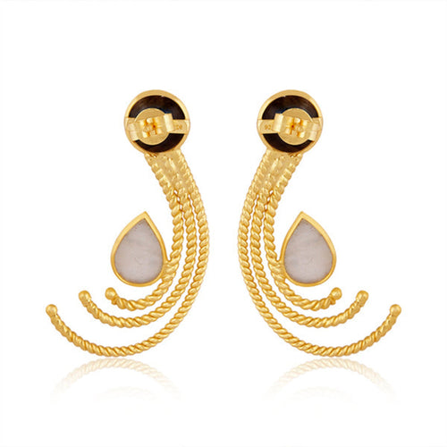 Luna Éclat Gold On Silver Earrings - Sweetheart Jewel