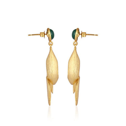 Luna Verde Silver Earrings - Sweetheart Jewel