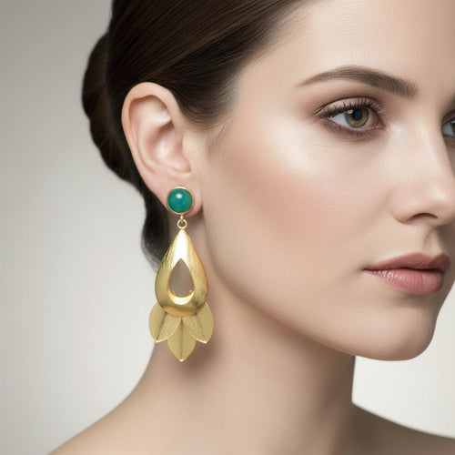 Luna Verde Silver Earrings - Sweetheart Jewel