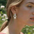 Luxurious Flower Drop Earrings - Sweetheart Jewel