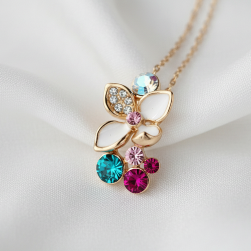 Magical Austrian Crystal Flower Necklace - Sweetheart Jewel