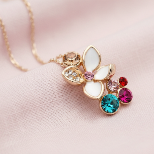 Magical Austrian Crystal Flower Necklace - Sweetheart Jewel