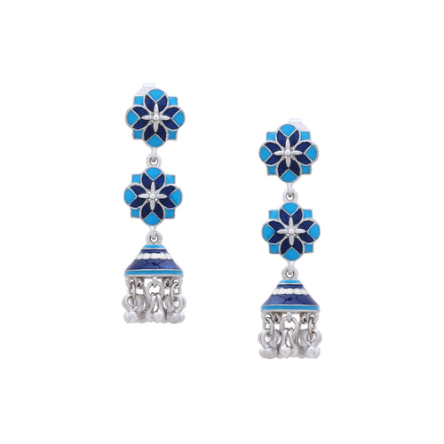 Majestic Mosaic Jhumka Earrings - Sweetheart Jewel