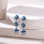 Majestic Mosaic Jhumka Earrings - Sweetheart Jewel