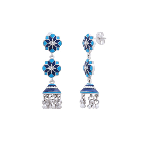Majestic Mosaic Jhumka Earrings - Sweetheart Jewel