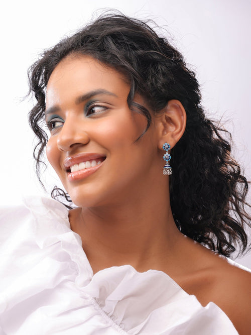 Majestic Mosaic Jhumka Earrings - Sweetheart Jewel