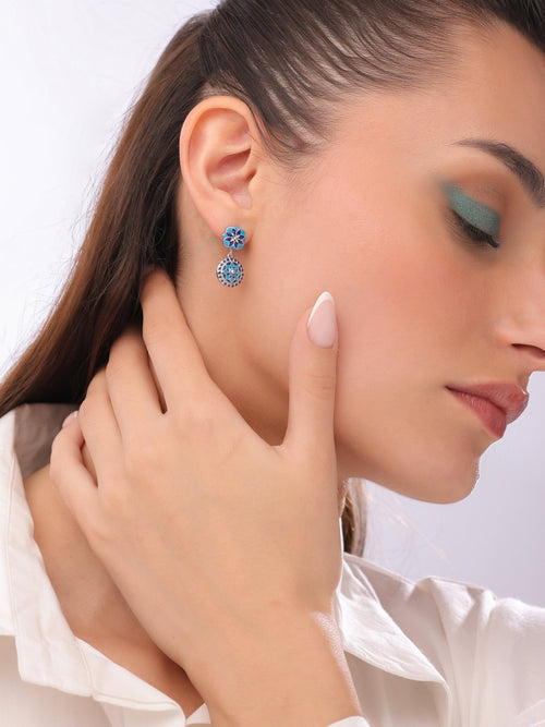 Majestic Mughal Mosaic Drop Earrings - Sweetheart Jewel