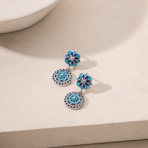 Majestic Mughal Mosaic Drop Earrings - Sweetheart Jewel