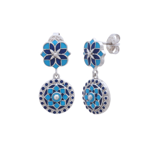 Majestic Mughal Mosaic Drop Earrings - Sweetheart Jewel
