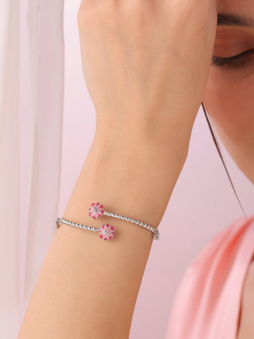 Majestic Pink Mosaic Cuff Bracelet - Sweetheart Jewel