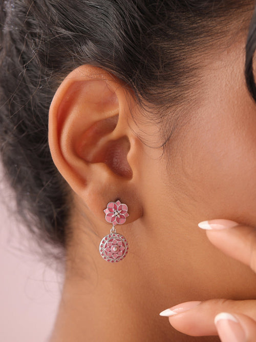 Majestic Pink Mosaic Drop Earrings - Sweetheart Jewel