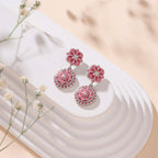 Majestic Pink Mosaic Drop Earrings - Sweetheart Jewel