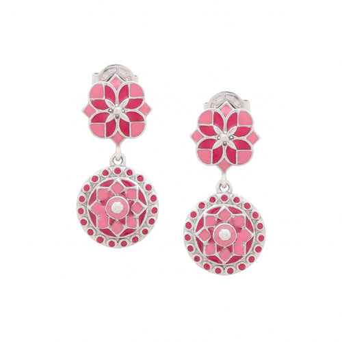 Majestic Pink Mosaic Drop Earrings - Sweetheart Jewel
