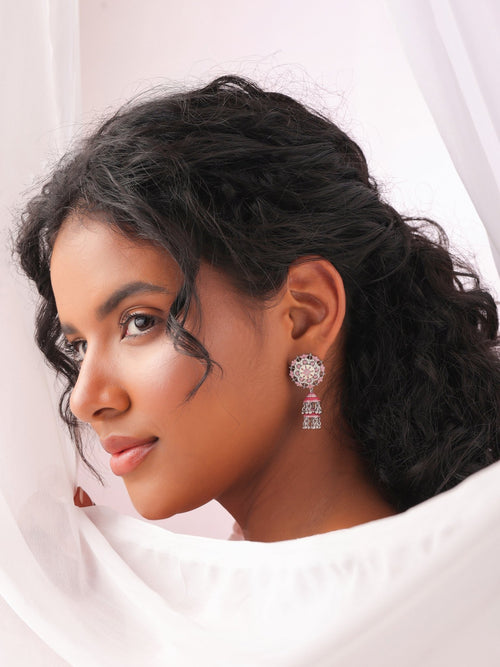 Mehrangarh Charm Jhumka Earrings - Sweetheart Jewel