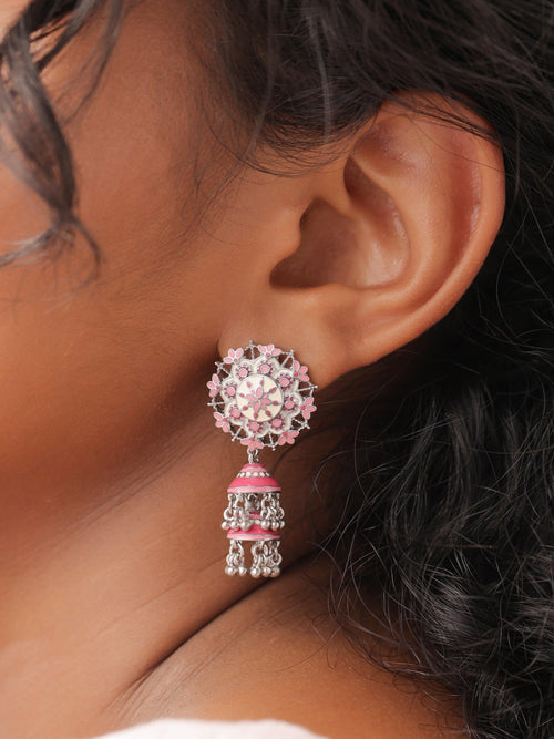 Mehrangarh Charm Jhumka Earrings - Sweetheart Jewel