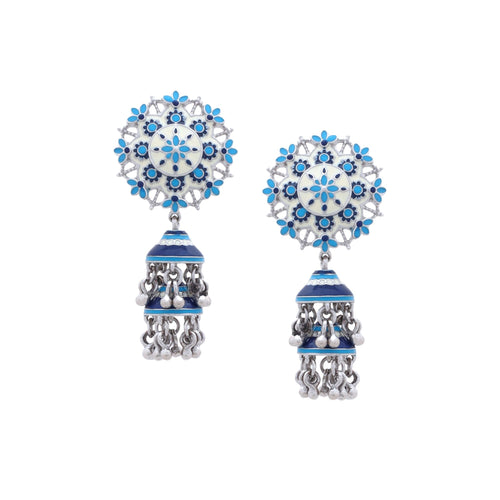 Mehrangarh Gardenia Jhumka Earrings - Sweetheart Jewel