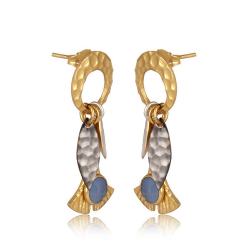 Midnight Sky Chalcedony Earrings - Sweetheart Jewel