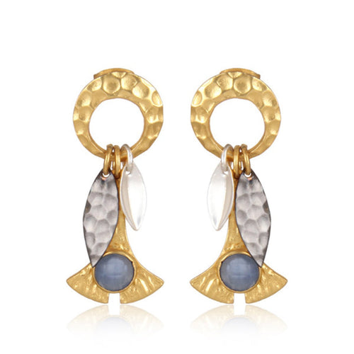 Midnight Sky Chalcedony Earrings - Sweetheart Jewel