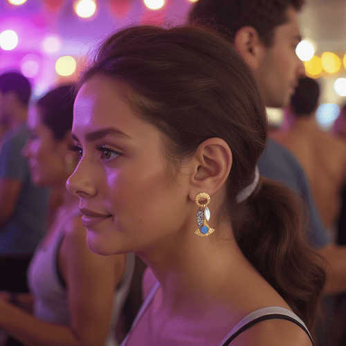 Midnight Sky Chalcedony Earrings - Sweetheart Jewel