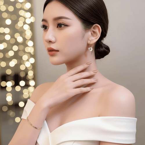 Moon Rhinestones Drop Earrings - Sweetheart Jewel