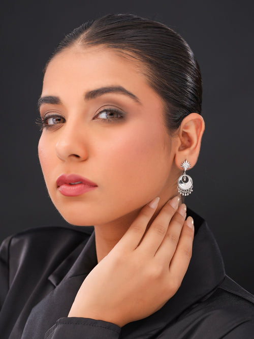 Moonlit Crescent Dangler Earrings - Sweetheart Jewel