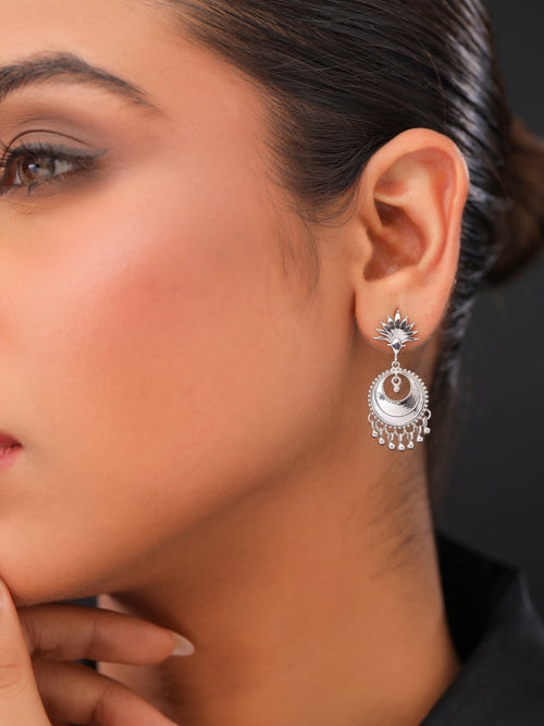 Moonlit Crescent Dangler Earrings - Sweetheart Jewel