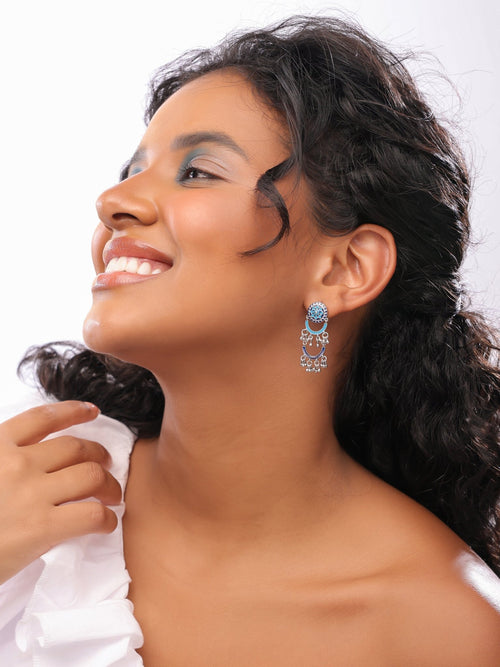 Mughal Motif Dangler Earrings - Sweetheart Jewel