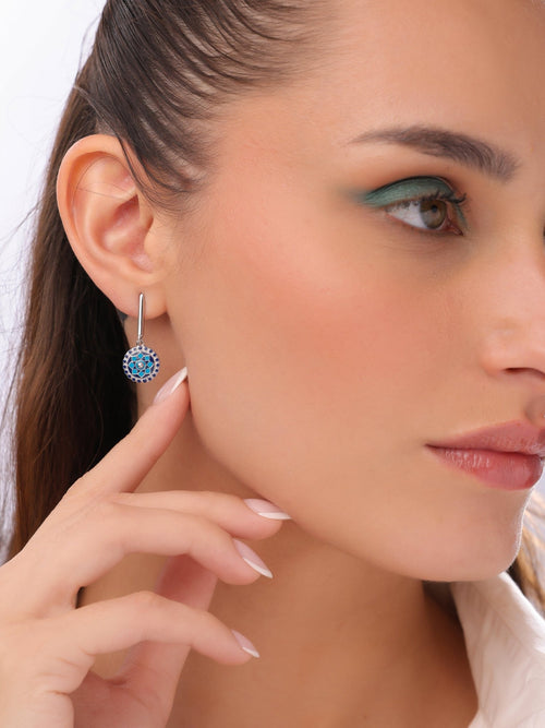 Mughal Motif Drop Earrings - Sweetheart Jewel