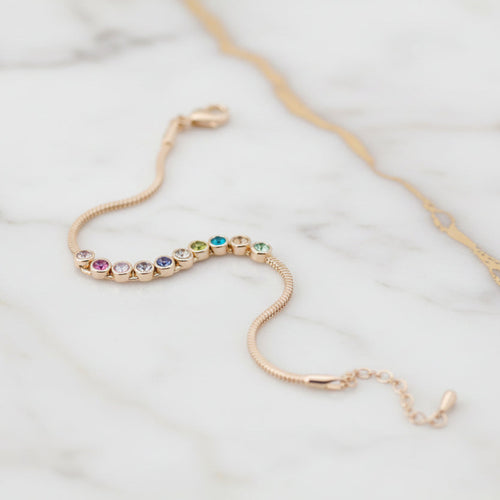 Multicolored Austrian Crystal Bracelet - Sweetheart Jewel