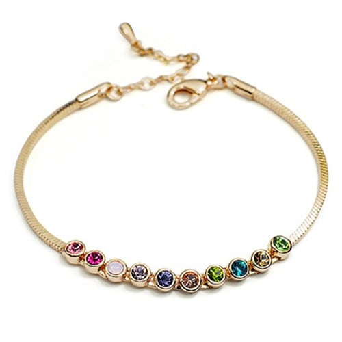 Multicolored Austrian Crystal Bracelet - Sweetheart Jewel