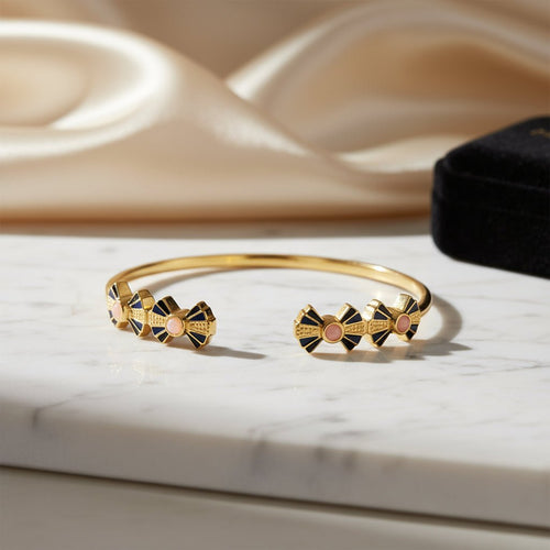 Mystic Dawn Ethiopian Opal Cuff – 18K Gold and Silver Harmony Bracelet - Sweetheart Jewel