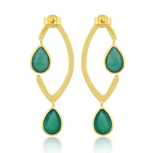 Mystic Meadow Green Onyx Earrings - Sweetheart Jewel