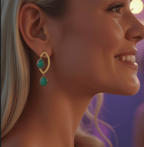 Mystic Meadow Green Onyx Earrings - Sweetheart Jewel