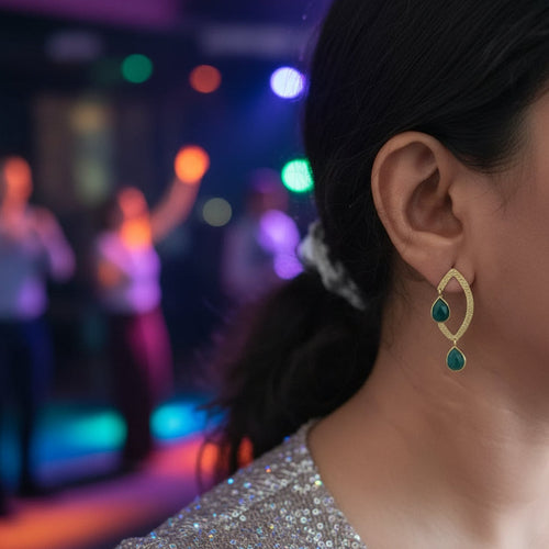 Mystic Meadow Green Onyx Earrings - Sweetheart Jewel