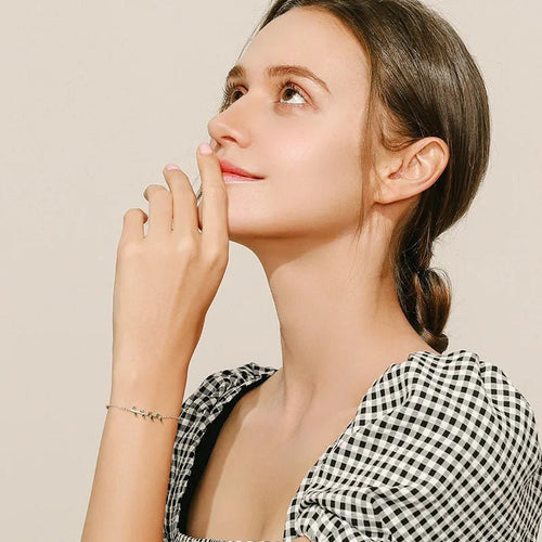 Nature’s Glow Leaf Fashion Silver Bracelet - Sweetheart Jewel