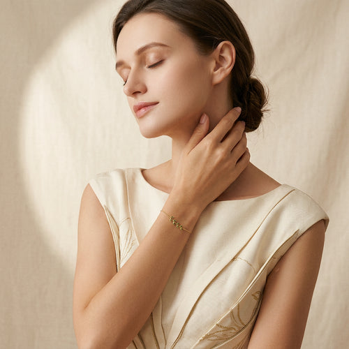 Nature’s Glow Leaf Fashion Silver Bracelet - Sweetheart Jewel