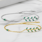 Nature’s Glow Leaf Fashion Silver Bracelet - Sweetheart Jewel