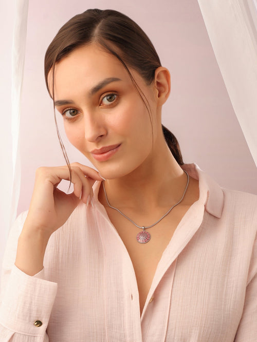 Pink Citadel Pendant Necklace - Sweetheart Jewel