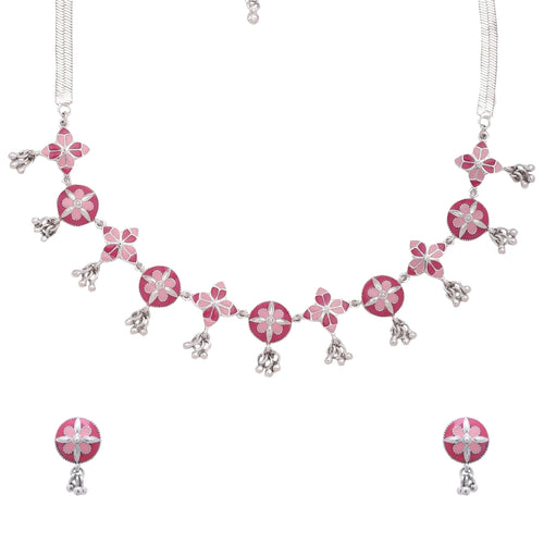 Pink Radiance Necklace and Earrings Set - Sweetheart Jewel