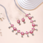 Pink Radiance Necklace and Earrings Set - Sweetheart Jewel