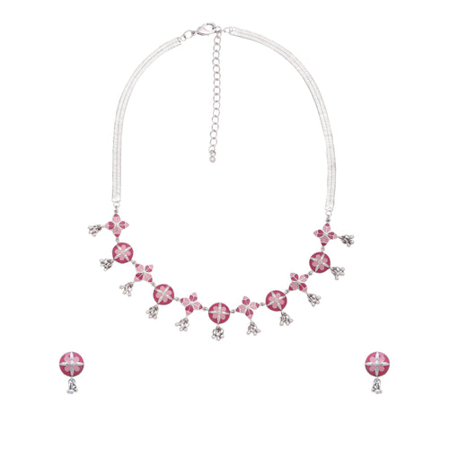 Pink Radiance Necklace and Earrings Set - Sweetheart Jewel