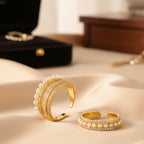 Popular Zircon and Pearl Decorated Open - end Ring - Sweetheart Jewel