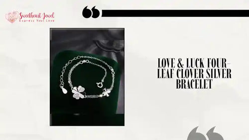 Love & Luck Four-Leaf Clover Silver Bracelet by@Outfy
