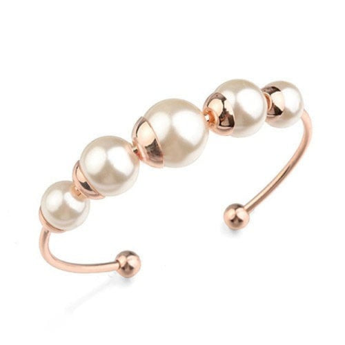 Princess Pearl Fashion Rose Gold Bangle - Sweetheart Jewel
