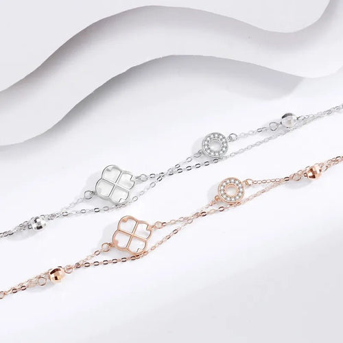 Pure Radiance Clover Bracelet S925 Sterling Silver - Sweetheart Jewel