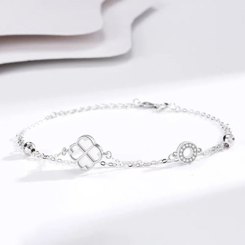 Pure Radiance Clover Bracelet S925 Sterling Silver - Sweetheart Jewel