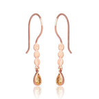 Radiant Citrine Rose Gold Designer Earrings - Sweetheart Jewel